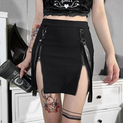 Vintage Kawaii Gothic Skirt - Black -