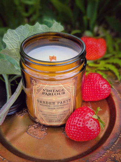 Vintage Wooden Wick Candle – Art Deco 1920s Inspired Scented Candle Gift - Garden Party - Candle