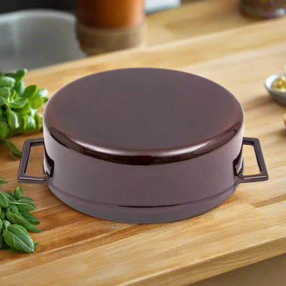 LAVA Enameled Cast Iron Oval Dutch Oven With Lid, 4 Quart, Dishwasher Safe Kia Day Design