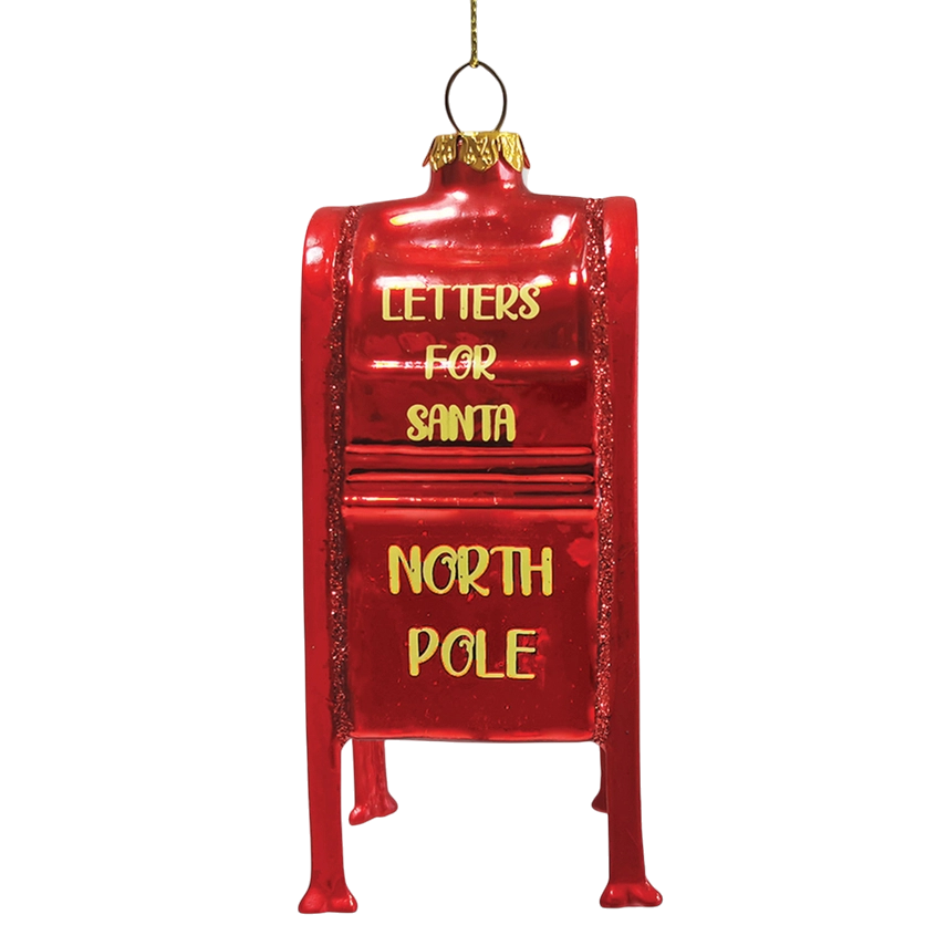 Letters For Santa Mailbox Glass Christmas Ornament - Default Title - Christmas >> Ornaments >> Glass