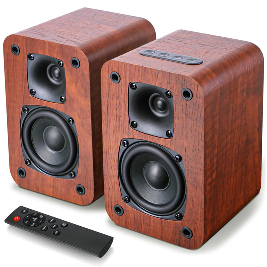 Bluetooth Bookshelf Speakers with 3 Inch Woofers Powered Speakers Turntable PC and TV - Kia Day Design