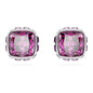 Swarovski February Birthstone Stud Earrings Purple Square-Cut Stone and Crystals in a Rhodium-Finished Setting Part of the Swarovski Birthstone Collection Kia Day Design
