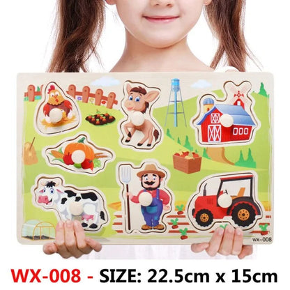 Baby Montessori Wooden Puzzle Board - Kia Day Design