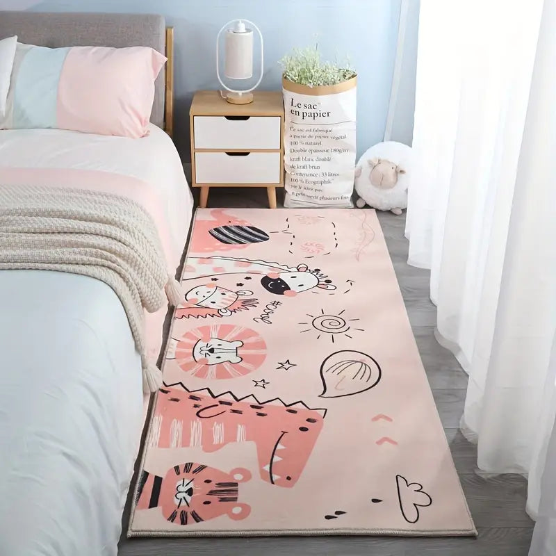 Modern Minimalist Faux Cashmere Bedroom Rug - Kia Day Design