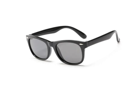 Kids Round Polarized Sunglasses dark Black Gray