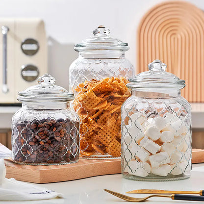 Clear Glass Storage Jar with Airtight Lid