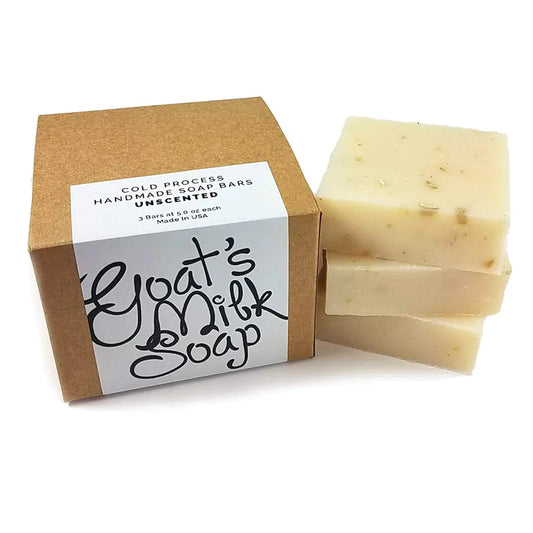 Handmade Fresh Goats Milk Bar Soap Unscented 3 Bar Pack - - soap