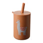 Baby Feeding Straw Cup orange grey