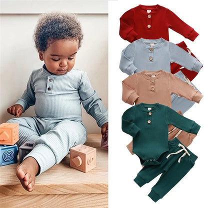 Babies Knit Long Sleeve Romper and Pants