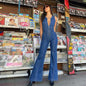 Denim Jumpsuit - Blue - one piece