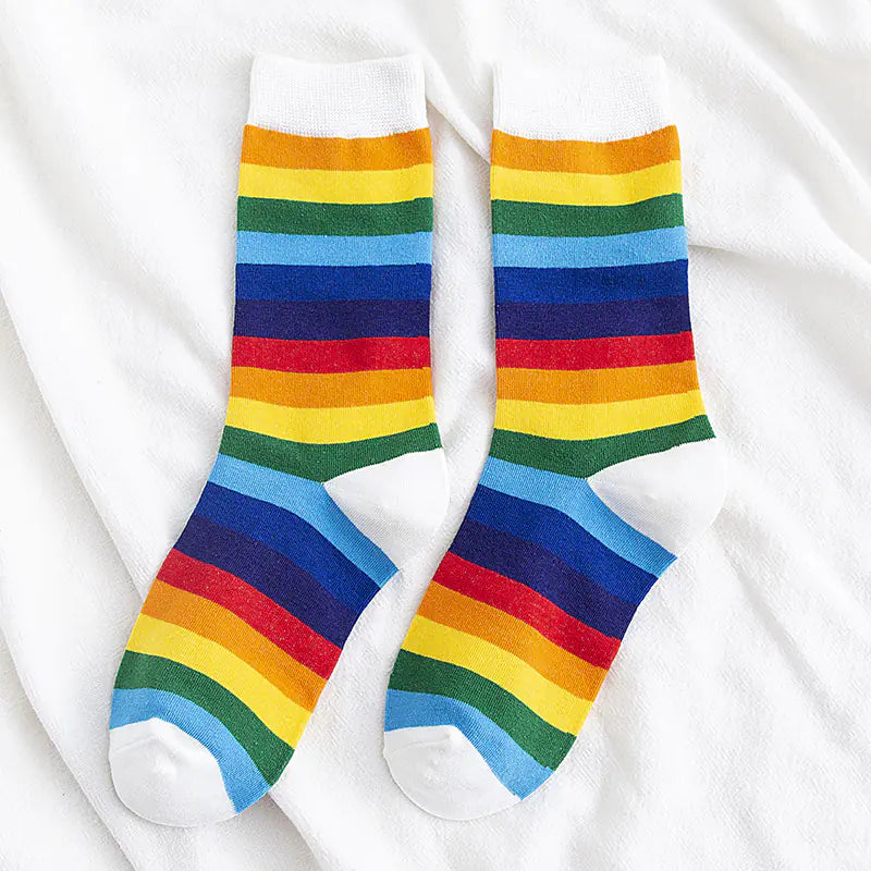 Rainbow Striped Stockings for Women - Kia Day Design