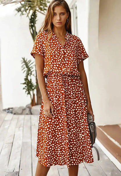 Ladies Short Sleeve Summer Long Dress - Kia Day Design