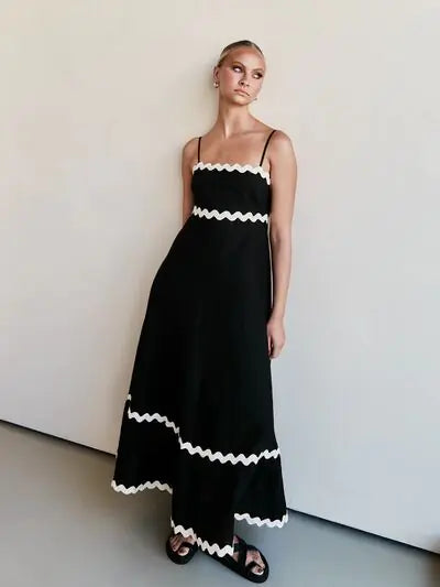 Benny Sleeveless Black Maxi Dress - - dress