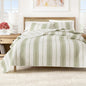 Stripe Quilt - Wesley Collection - Cream Green - Quilts & Comforters