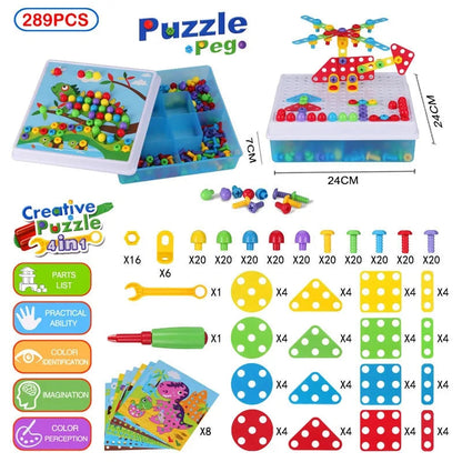 3D Mosaic Puzzle Building Set with Tools - Kia Day Design