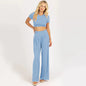 Jiggle Lounge Wide Pants Set Blue