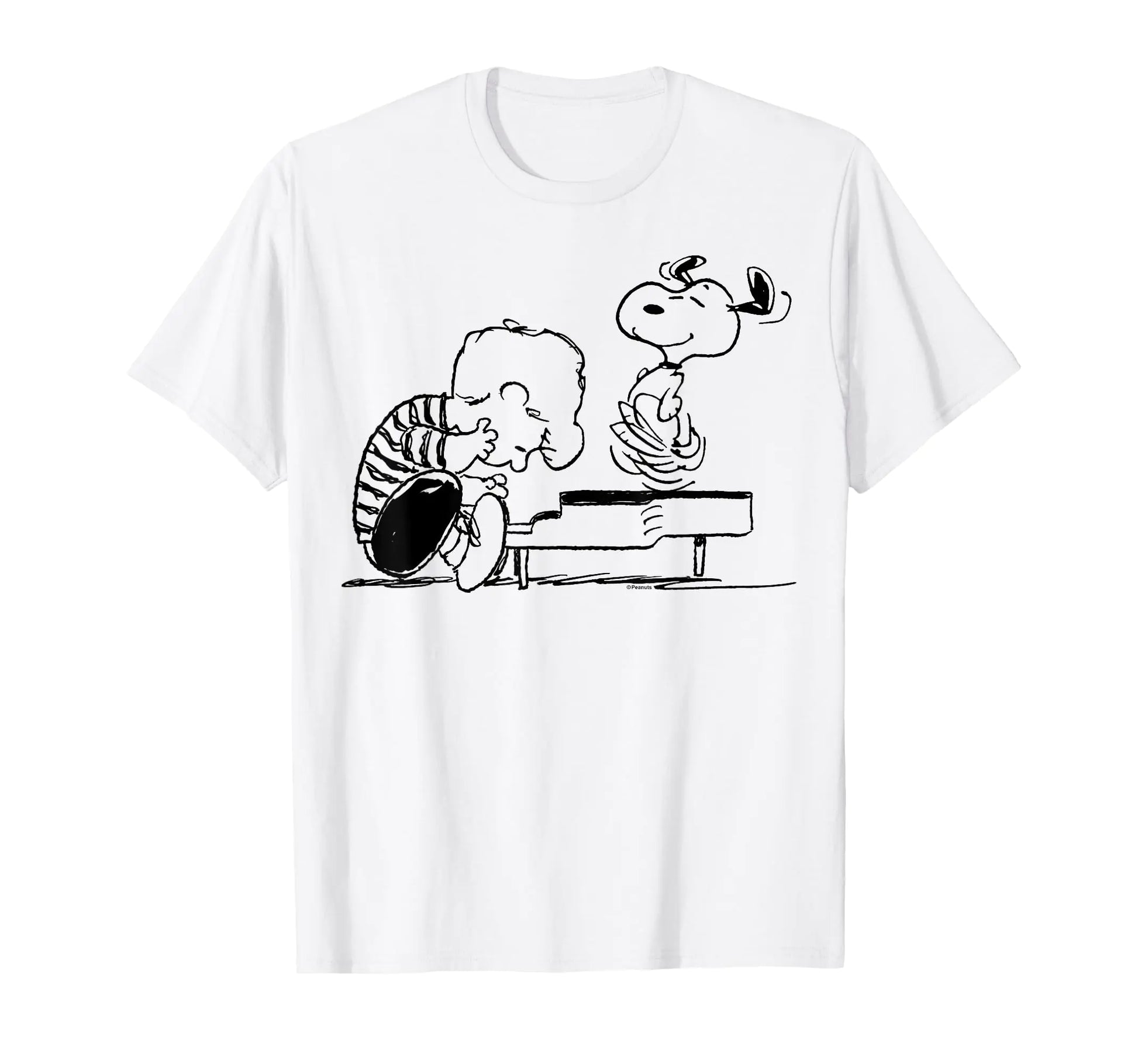 Peanuts - Schroeder And Snoopy Piano T-Shirt - n a - shirt