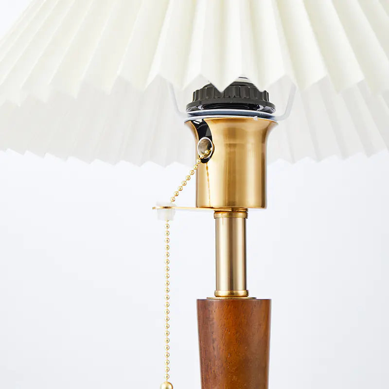 Nordic Solid Wood Pleated Bedside Vintage Lamp - Kia Day Design
