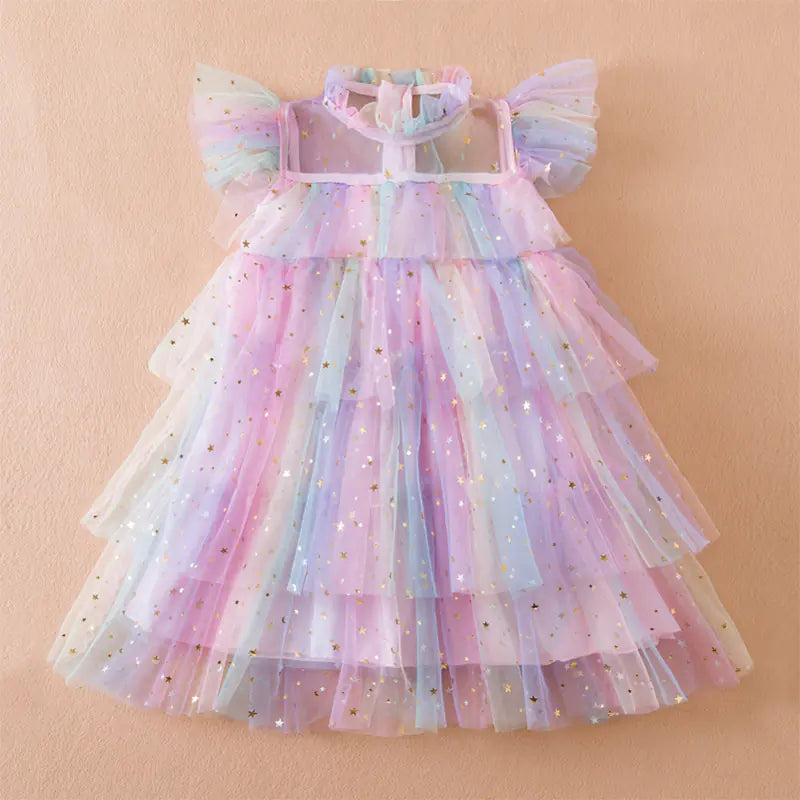 Children's Fairy Rainbow Sequin Princess Dress and Skirt