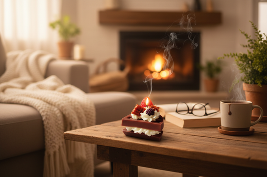 Waffle Shaped Chocolate Scented Candle - - candle
