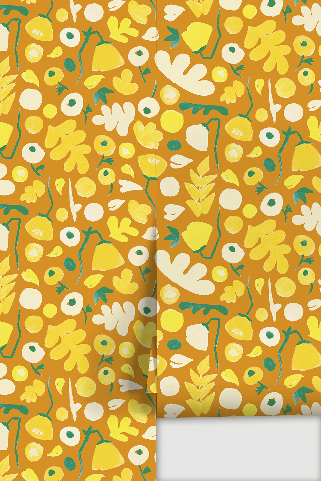 Henri Floral Wallpaper, marigold- Samantha Santana Creative- {{Product type}}