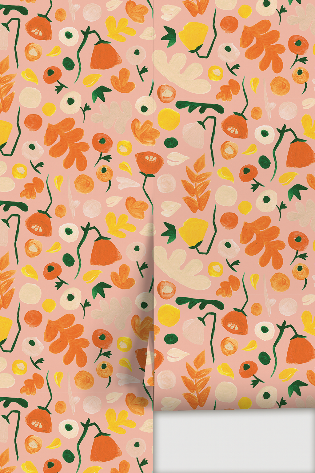 Henri Floral Wallpaper, pink- Samantha Santana Creative- {{Product type}}
