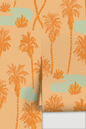 Palm Oasis Wallpaper, orange and mint- Samantha Santana Creative- {{Product type}}