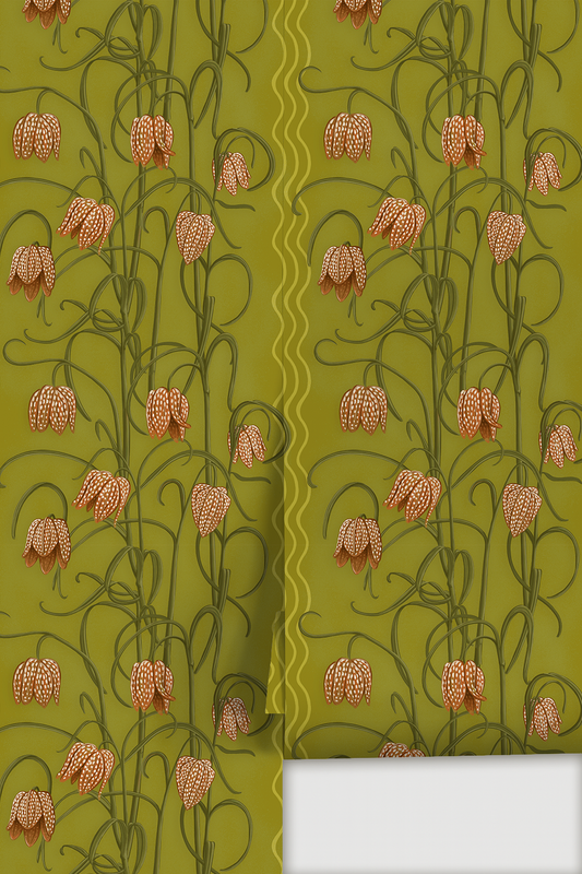 Campanas Wallpaper Chartreuse and Orange - - Wallpaper