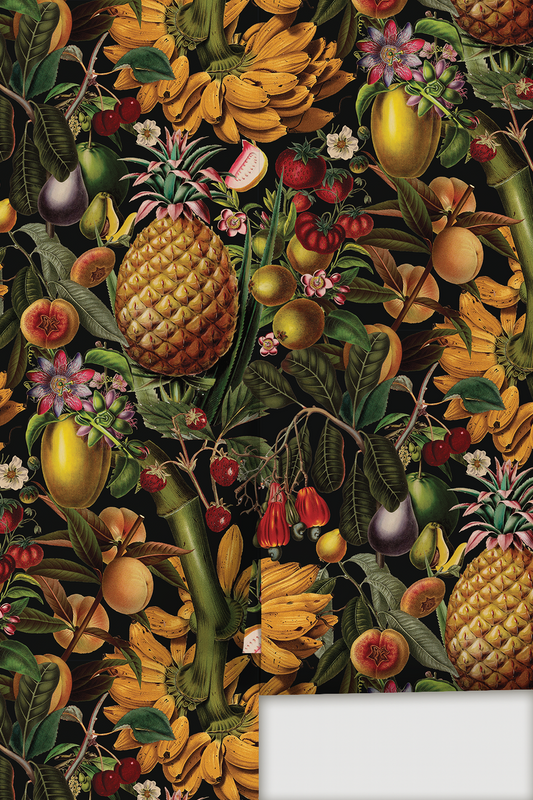 Juicy Fruit Wallpaper Black - LUXE Peel & Stick - Wallpaper