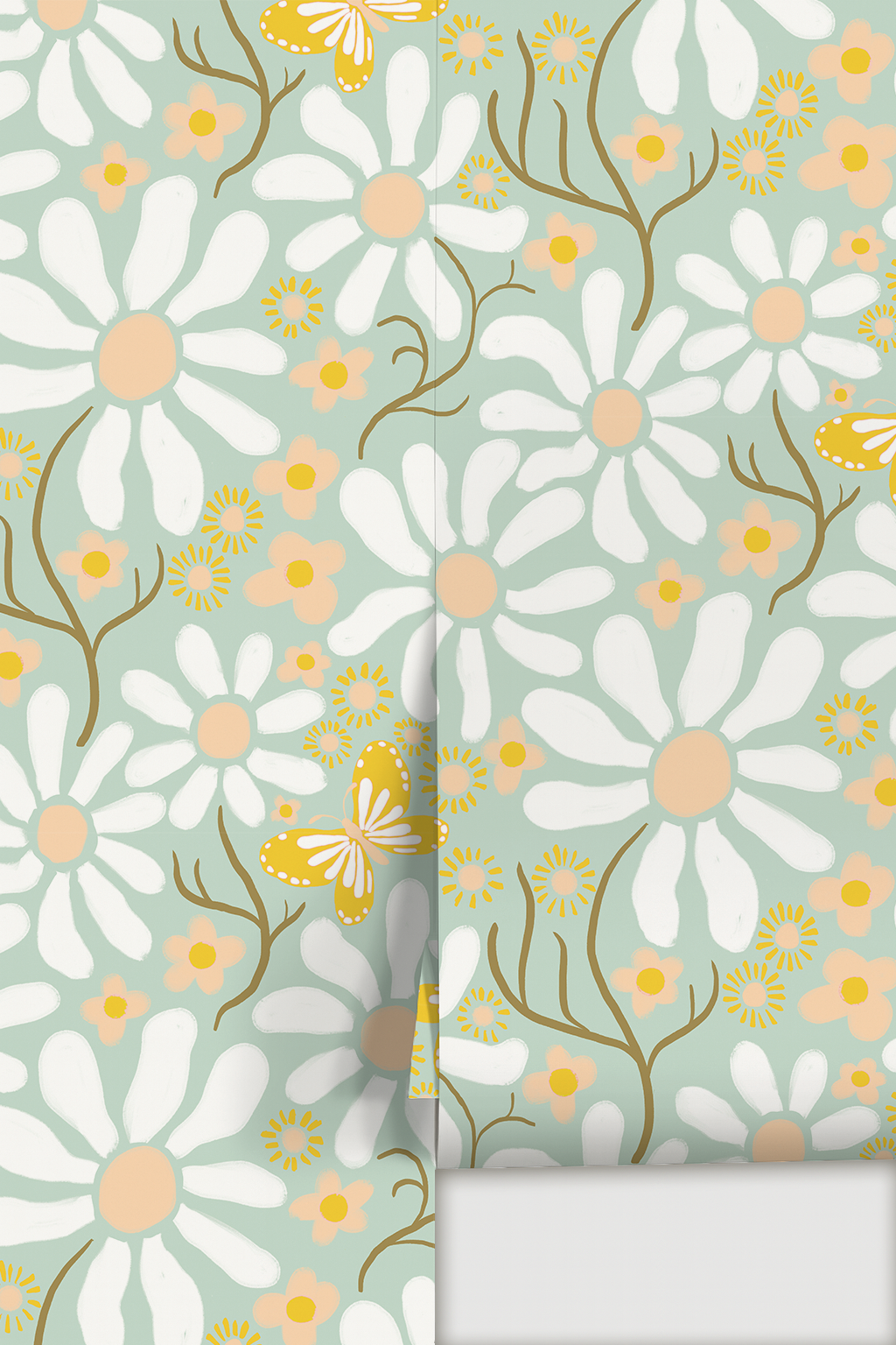 Spring Daze Wallpaper, mint- Samantha Santana Creative- {{Product type}}