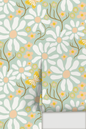 Spring Daze Wallpaper, mint- Samantha Santana Creative- {{Product type}}