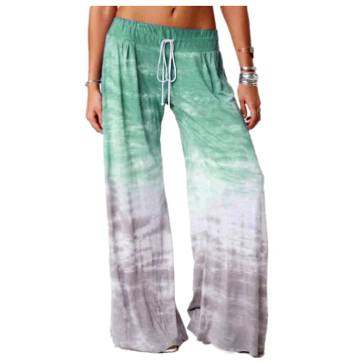 Gradient Printed Yoga Wide Leg Pants for Women - Kia Day Design