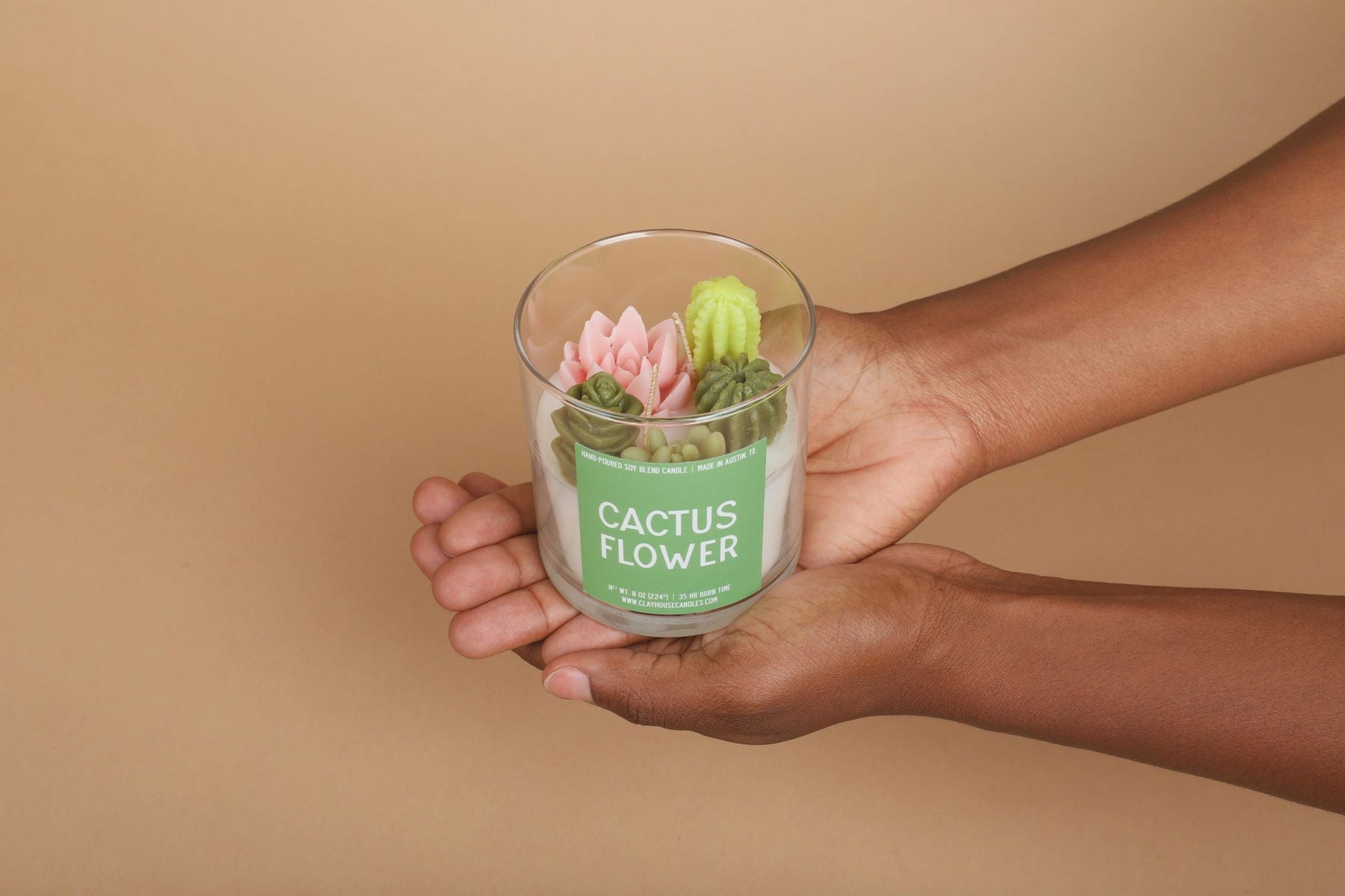Cactus Flower Container Candle - - Candles