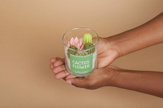 Cactus Flower Container Candle - - Candles