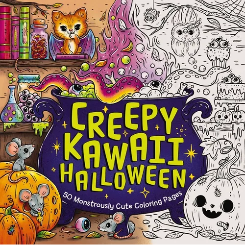 Creepy Kawaii Halloween: 50 Monstrously Cute Coloring Pages - Paperback - - Books