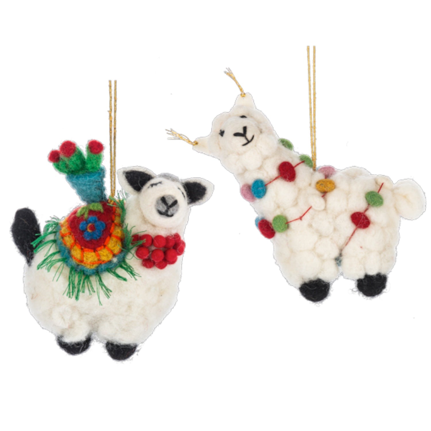 Wool Felt Llama Christmas Ornament | 2 Styles - - Christmas