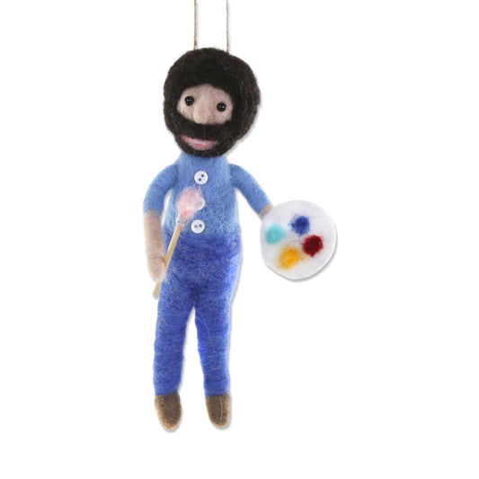 Bob Ross Painting Felt Ornament - - Ornament