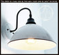 Large White Enamel Wall Sconce Light - Black Accents - Farmhouse Lighting