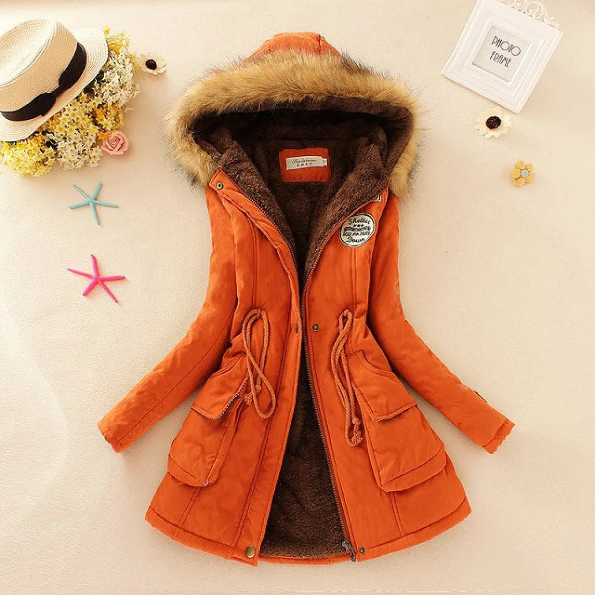 Women's Winter Cotton Jacket - Hooded Slim Fit Warm Parka - - Women's Jackets