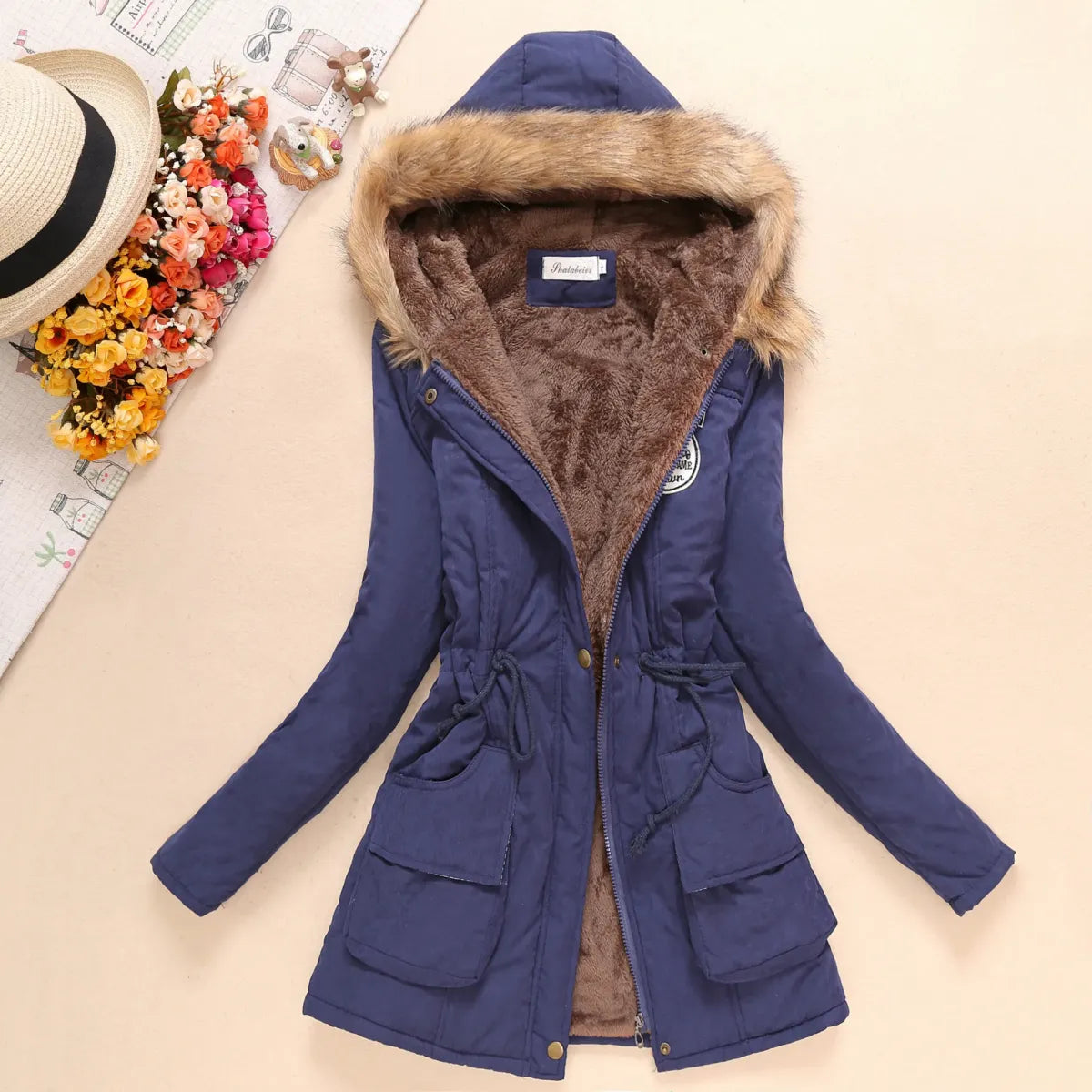 Women's Winter Cotton Jacket - Hooded Slim Fit Warm Parka - - Women's Jackets