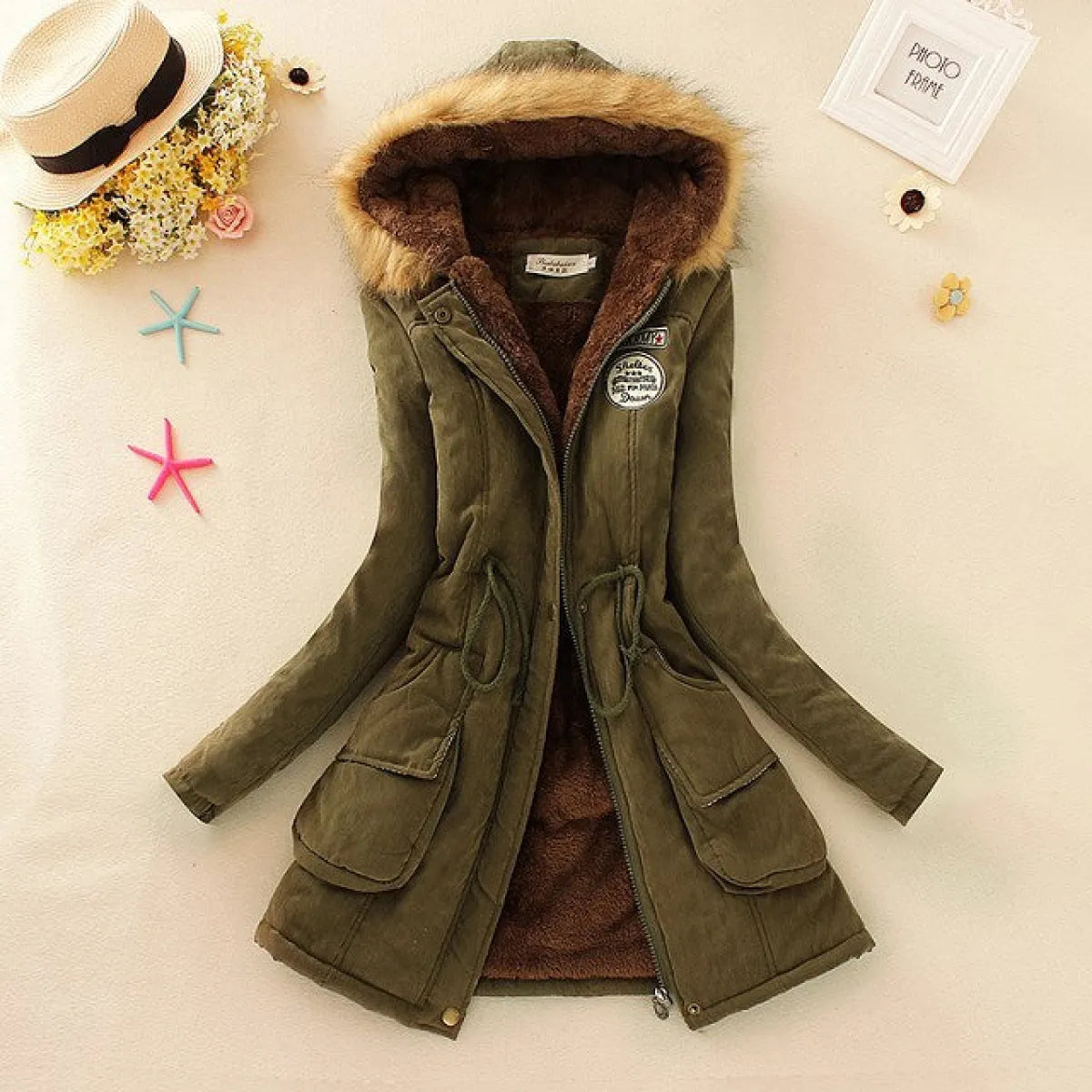 Women's Winter Cotton Jacket - Hooded Slim Fit Warm Parka - - Women's Jackets