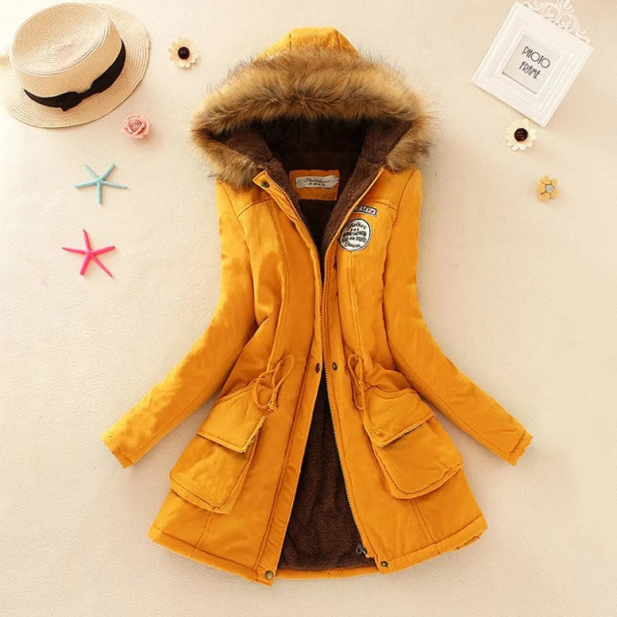 Women's Winter Cotton Jacket - Hooded Slim Fit Warm Parka - - Women's Jackets