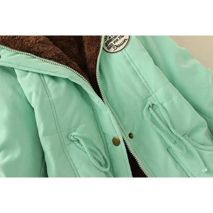 Women's Winter Cotton Jacket - Hooded Slim Fit Warm Parka - - Women's Jackets