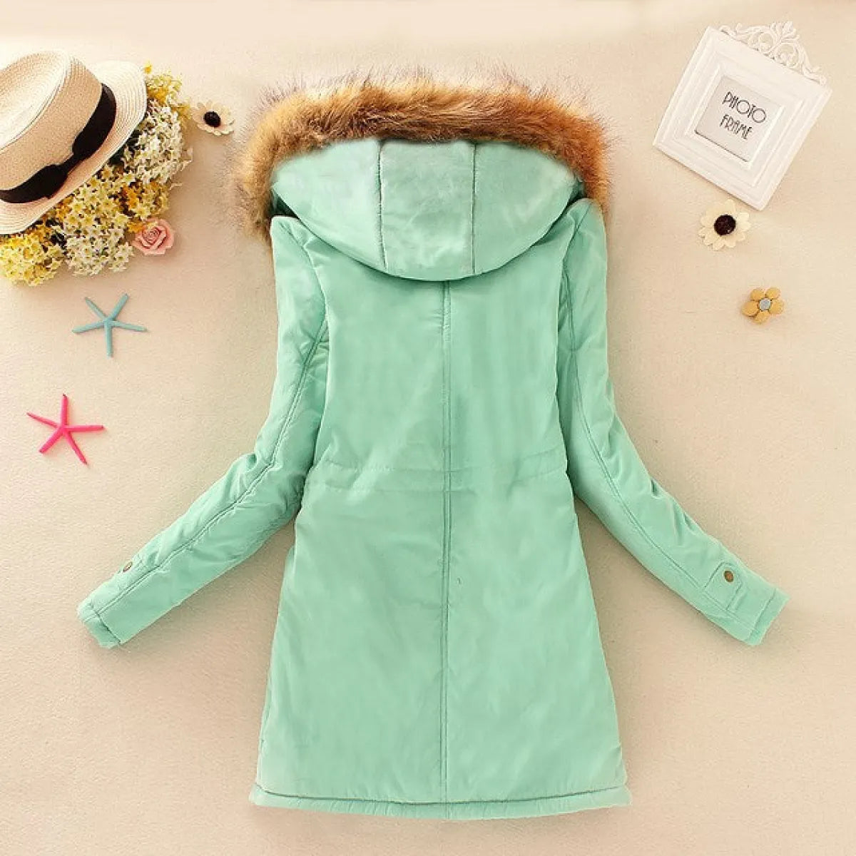 Women's Winter Cotton Jacket - Hooded Slim Fit Warm Parka - - Women's Jackets