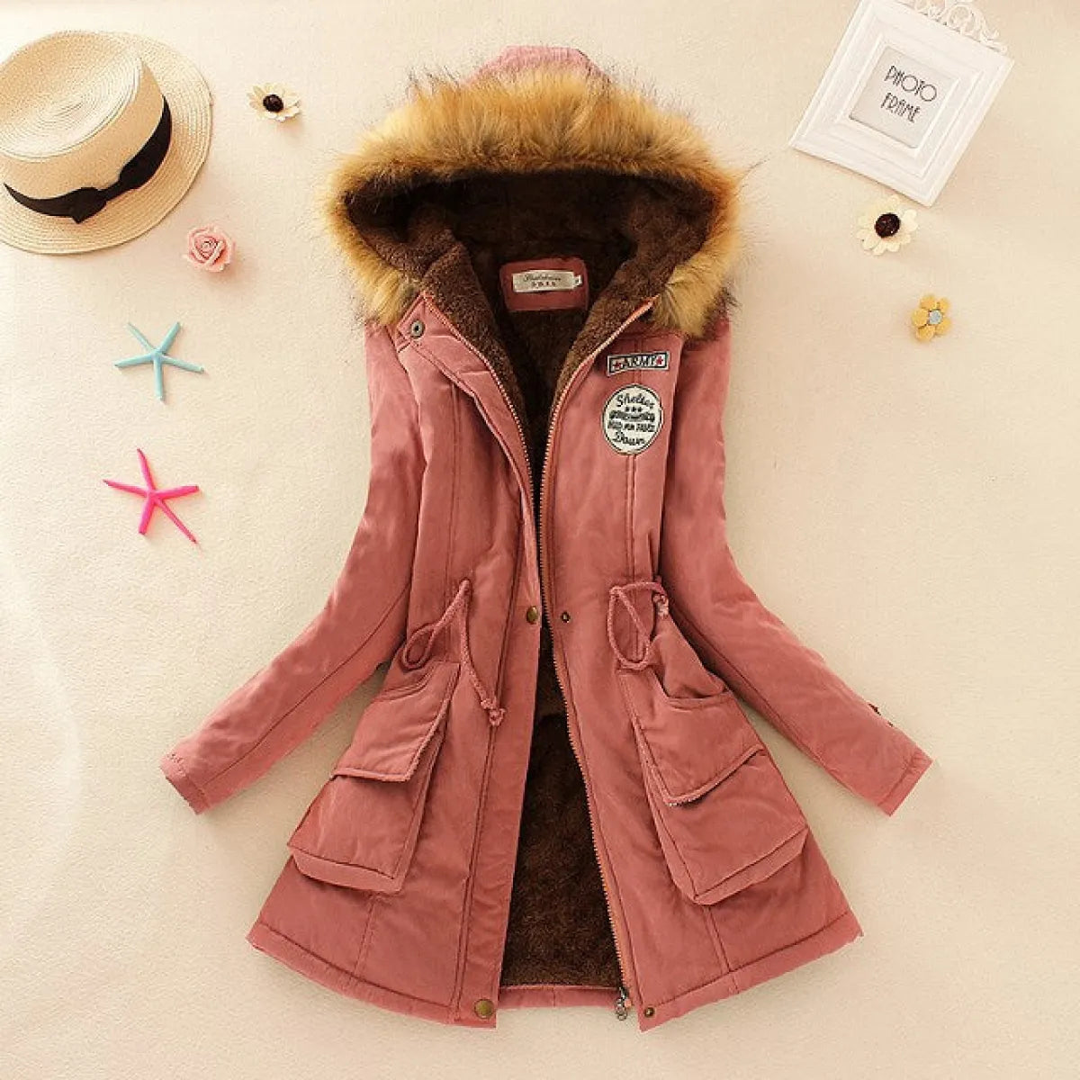 Women's Winter Cotton Jacket - Hooded Slim Fit Warm Parka - - Women's Jackets