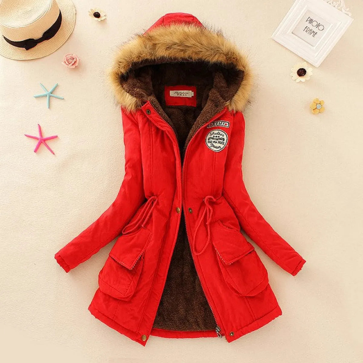Women's Winter Cotton Jacket - Hooded Slim Fit Warm Parka - - Women's Jackets