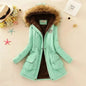 Women's Winter Cotton Jacket - Hooded Slim Fit Warm Parka - Teal - Women's Jackets