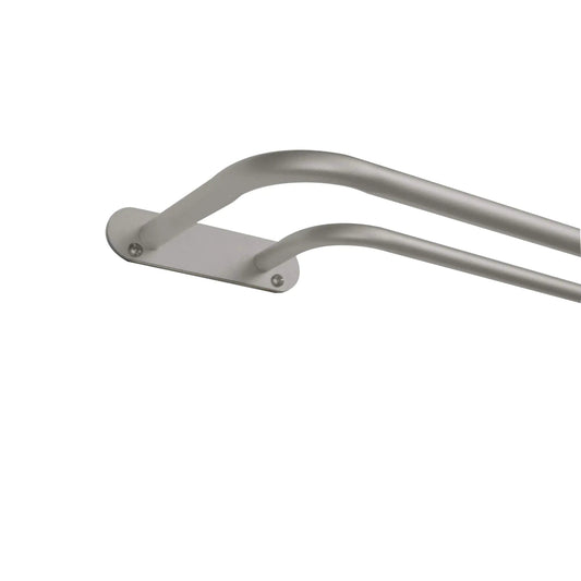 Matte Silver Fetter Wrap Around Double Curtain Rod - Kia Day Design