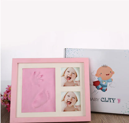 Cherished Moments: Baby Hand & Footprint Kit with Solid Wooden Frame