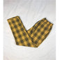 Women Streetwear Plaid Pants - Yellow -